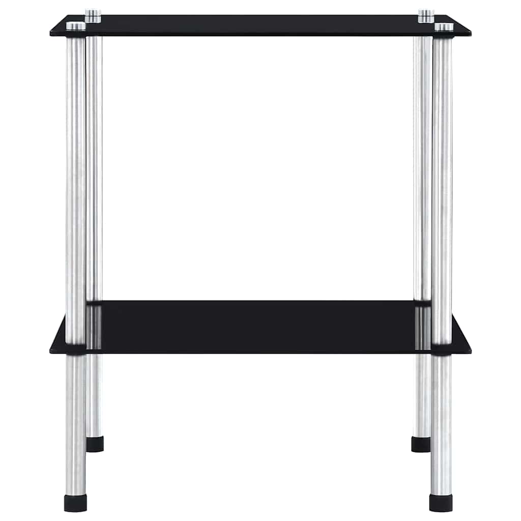 Vidaxl kastje 2-laags 40x40x47 cm gehard glas zwart