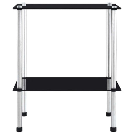 Vidaxl kastje 2-laags 40x40x47 cm gehard glas zwart