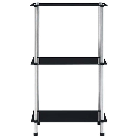 Vidaxl kastje 3-laags 40x40x67 cm gehard glas zwart