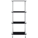 Vidaxl kastje 4-laags 40x40x100 cm gehard glas zwart
