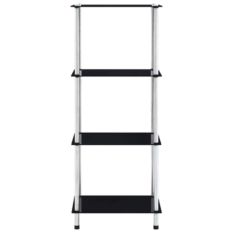 Vidaxl kastje 4-laags 40x40x100 cm gehard glas zwart