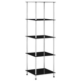 Vidaxl kastje 5-laags 40x40x130 cm gehard glas zwart
