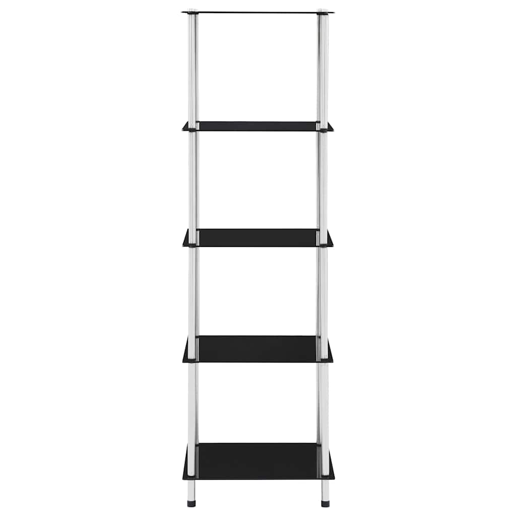 Vidaxl kastje 5-laags 40x40x130 cm gehard glas zwart