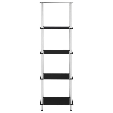Vidaxl kastje 5-laags 40x40x130 cm gehard glas zwart