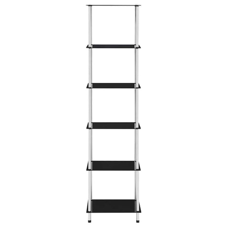 Vidaxl kastje 6-laags 40x40x160 cm gehard glas zwart