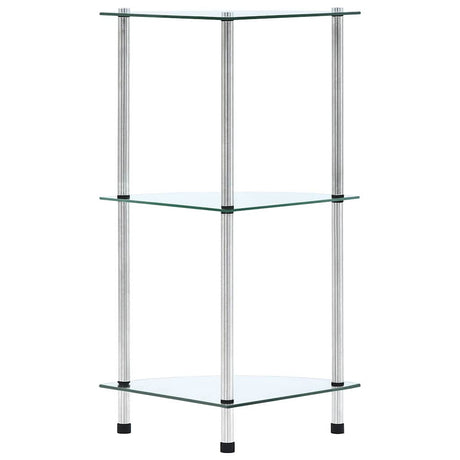 Vidaxl kastje 3-laags 30x30x67 cm gehard glas transparant