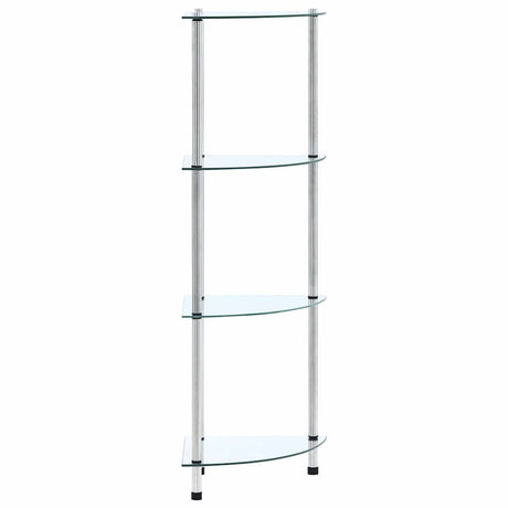 Vidaxl kastje 4-laags 30x30x100 cm gehard glas transparant