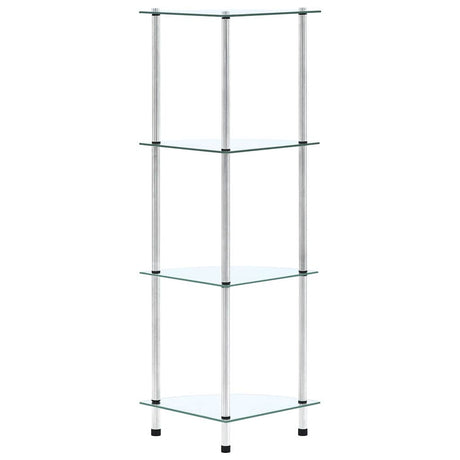 Vidaxl kastje 4-laags 30x30x100 cm gehard glas transparant