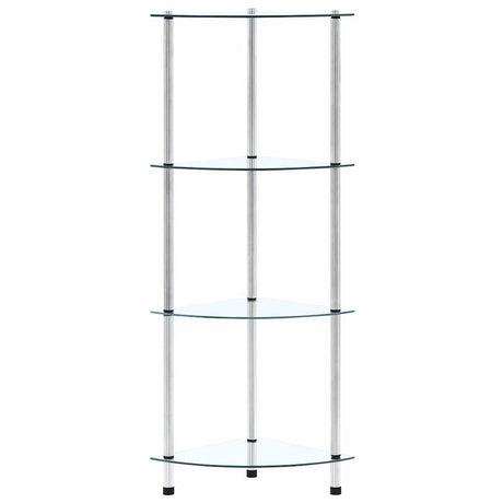 Vidaxl kastje 4-laags 30x30x100 cm gehard glas transparant