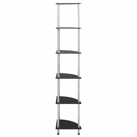 Vidaxl kastje 6-laags 30x30x160 cm gehard glas zwart