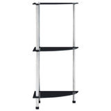 Vidaxl kastje 3-laags 30x30x67 cm gehard glas zwart