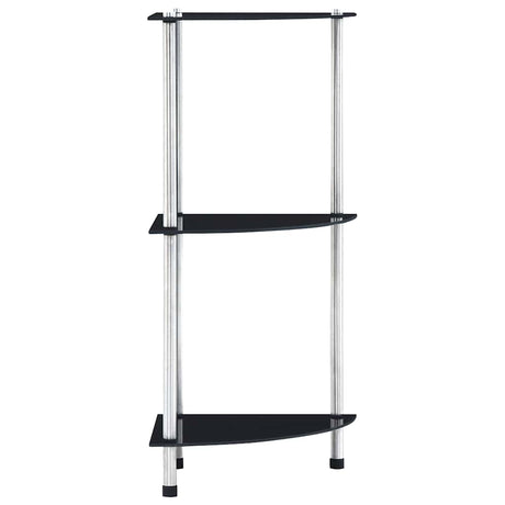 Vidaxl kastje 3-laags 30x30x67 cm gehard glas zwart