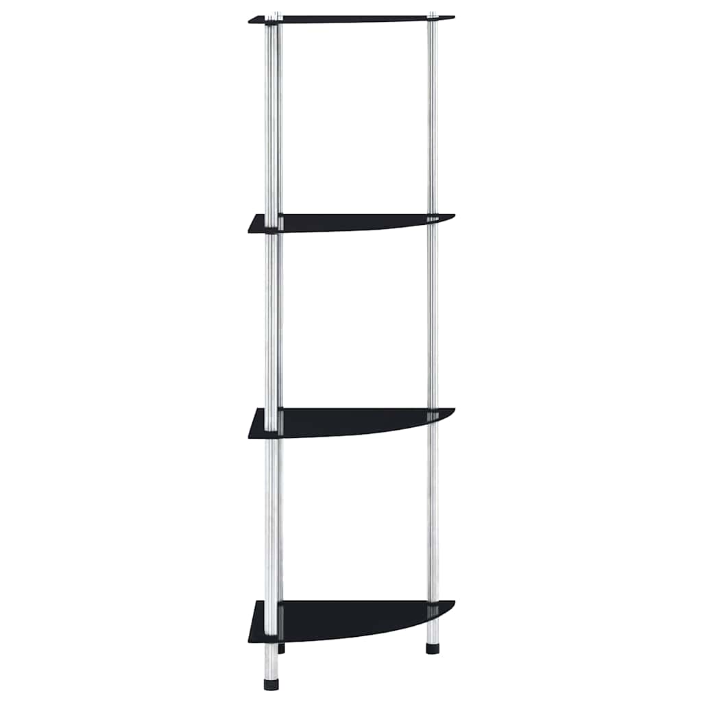 Vidaxl kastje 4-laags 30x30x100 cm gehard glas zwart