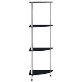 Vidaxl kastje 4-laags 30x30x100 cm gehard glas zwart