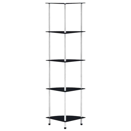Vidaxl kastje 5-laags 30x30x130 cm gehard glas zwart