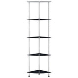 Vidaxl kastje 5-laags 30x30x130 cm gehard glas zwart