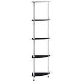 Vidaxl kastje 5-laags 30x30x130 cm gehard glas zwart