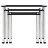 Vidaxl 3-delige tafeltjesset gehard glas zwart