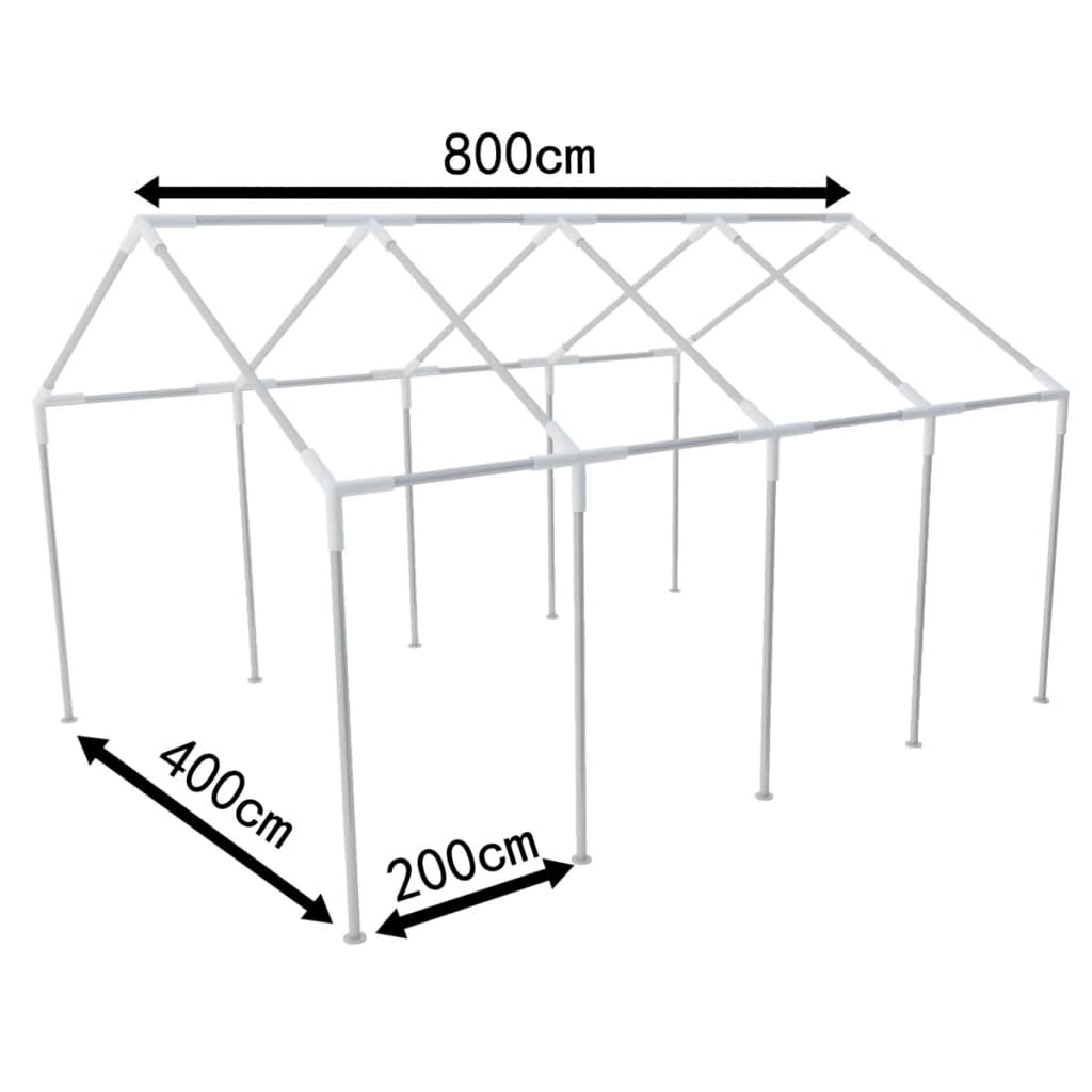 Vidaxl -Stahlrahmen für Partyzelte 8 x 4 m