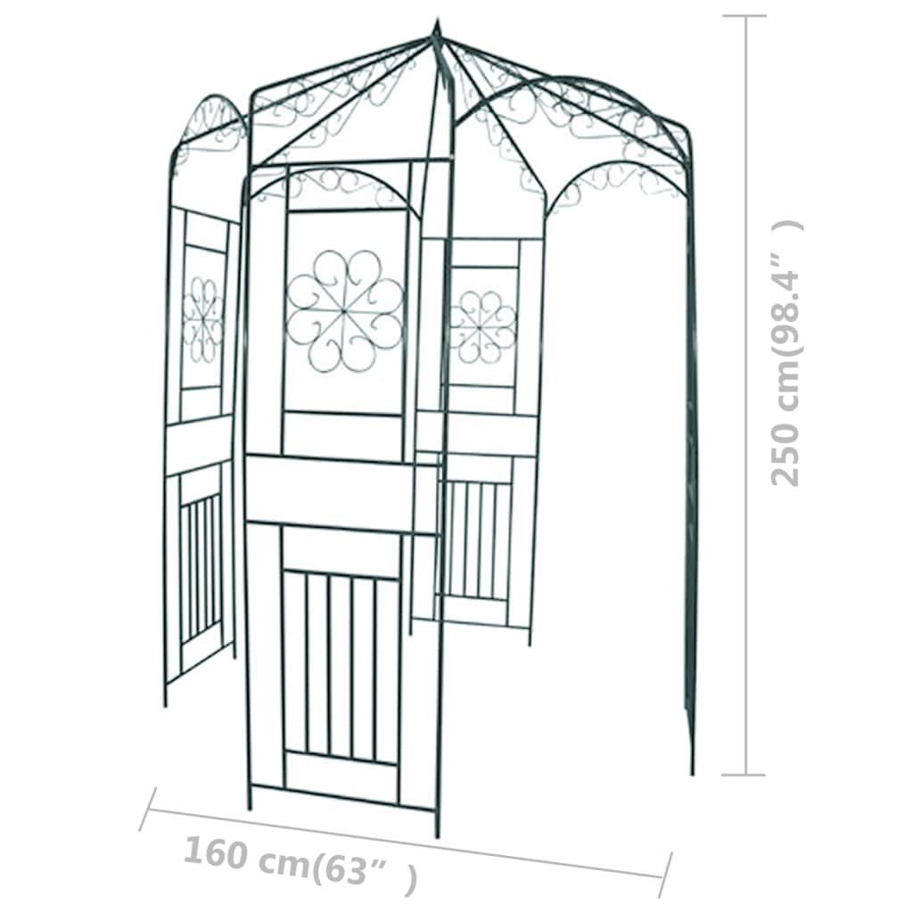 Vidaxl Garden Arch 250 cm de color verde oscuro