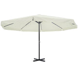 Vidaxl Parasol Samos 500 cm Aluminium Weiß