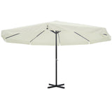 Vidaxl Parasol Samos 500 cm in alluminio bianco