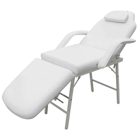 VIDAXL -Behandlungsstuhl für Gesicht 185x78x76 cm künstliches Leder weiß