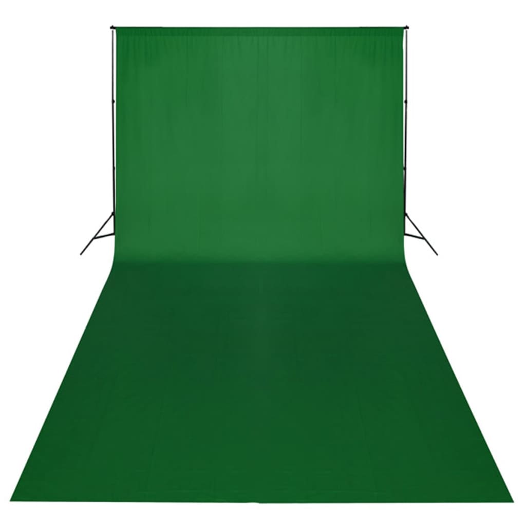 Vidaxl Studio set with green background and lamps 600x300 cm