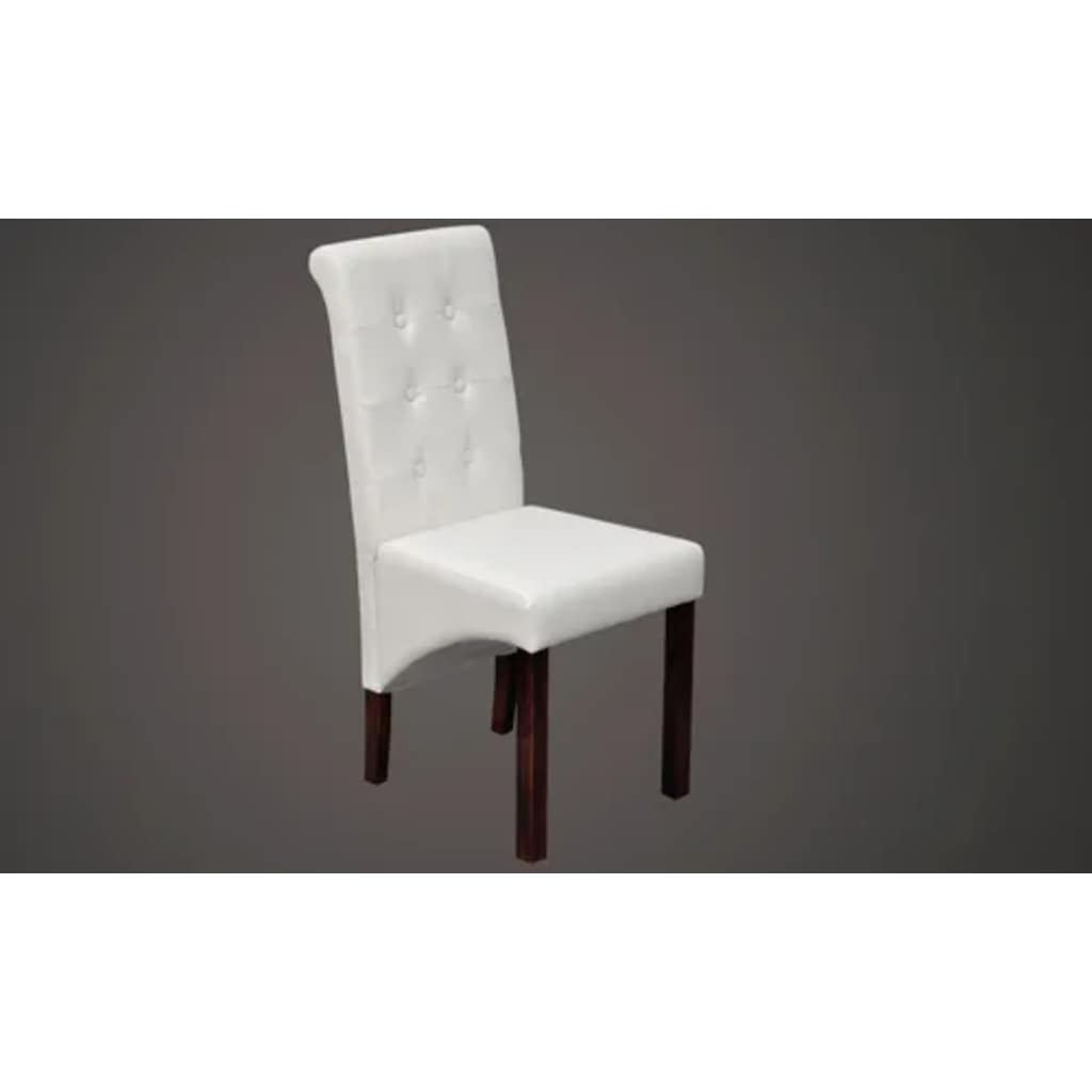 Vidaxl eetkamerstoelen 2 st kunstleer wit
