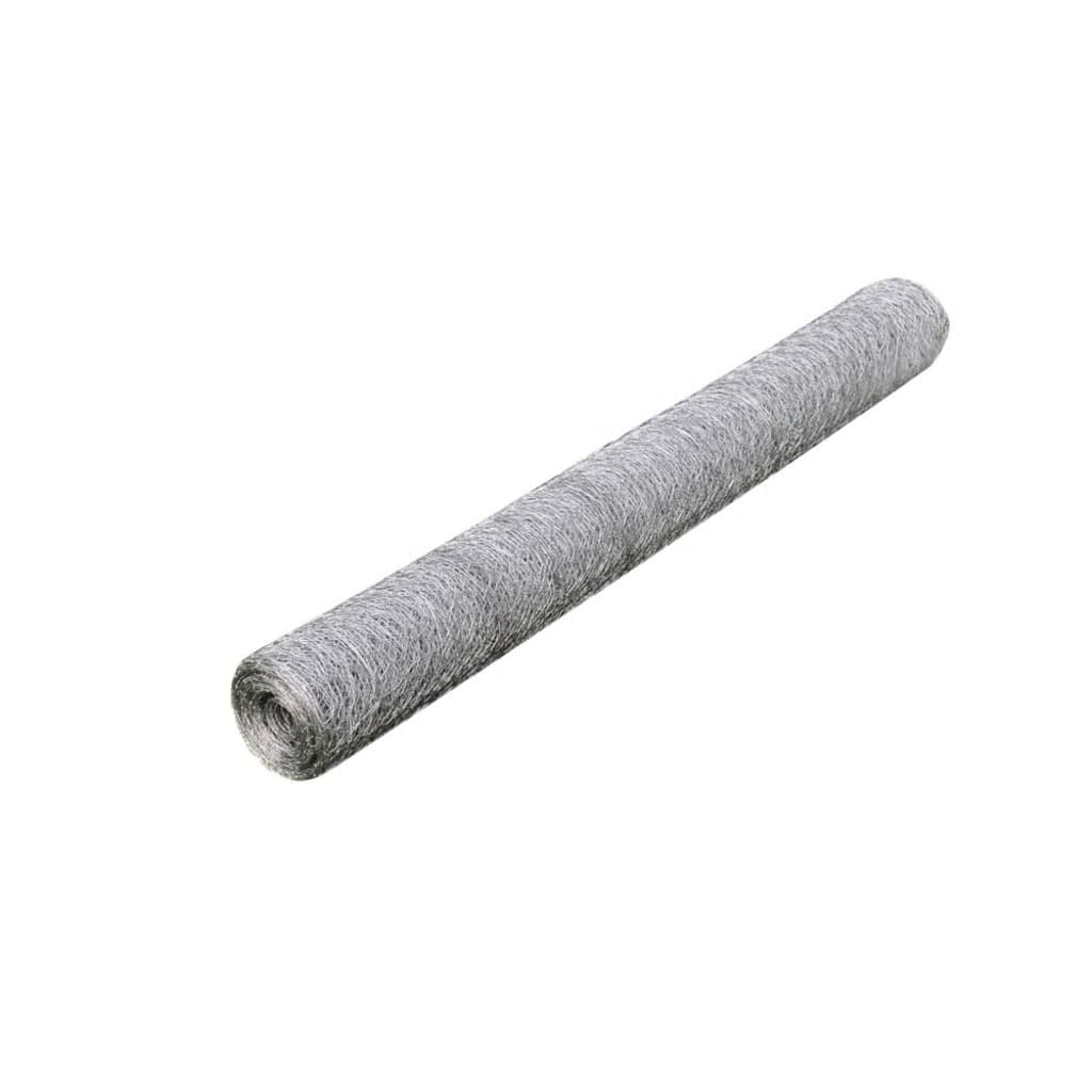 Vidaxl Drahtgitter hexagonal 1x25 m verzinktes Stahl Silber gefärbt