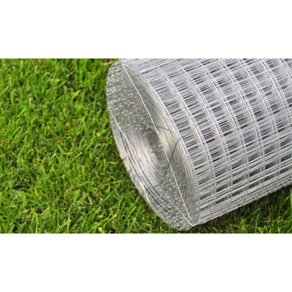 Vidaxl Wire Mesh Square 1x25 M Galvanized Steel Silver Colored