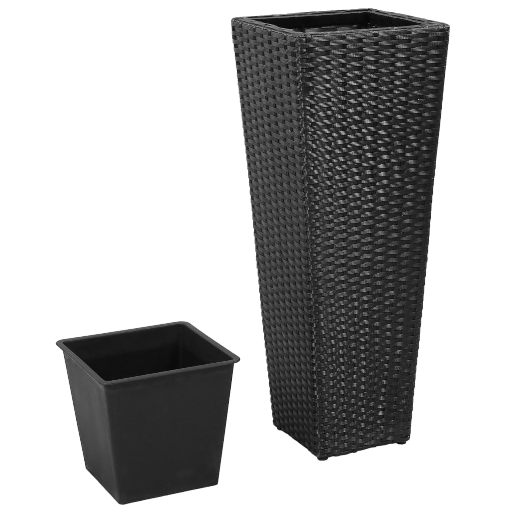 Vidaxl Planilniki so vzgajali 3 St Poly Rattan Black