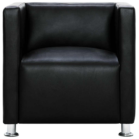 Vidaxl fauteuil kubus kunstleer zwart