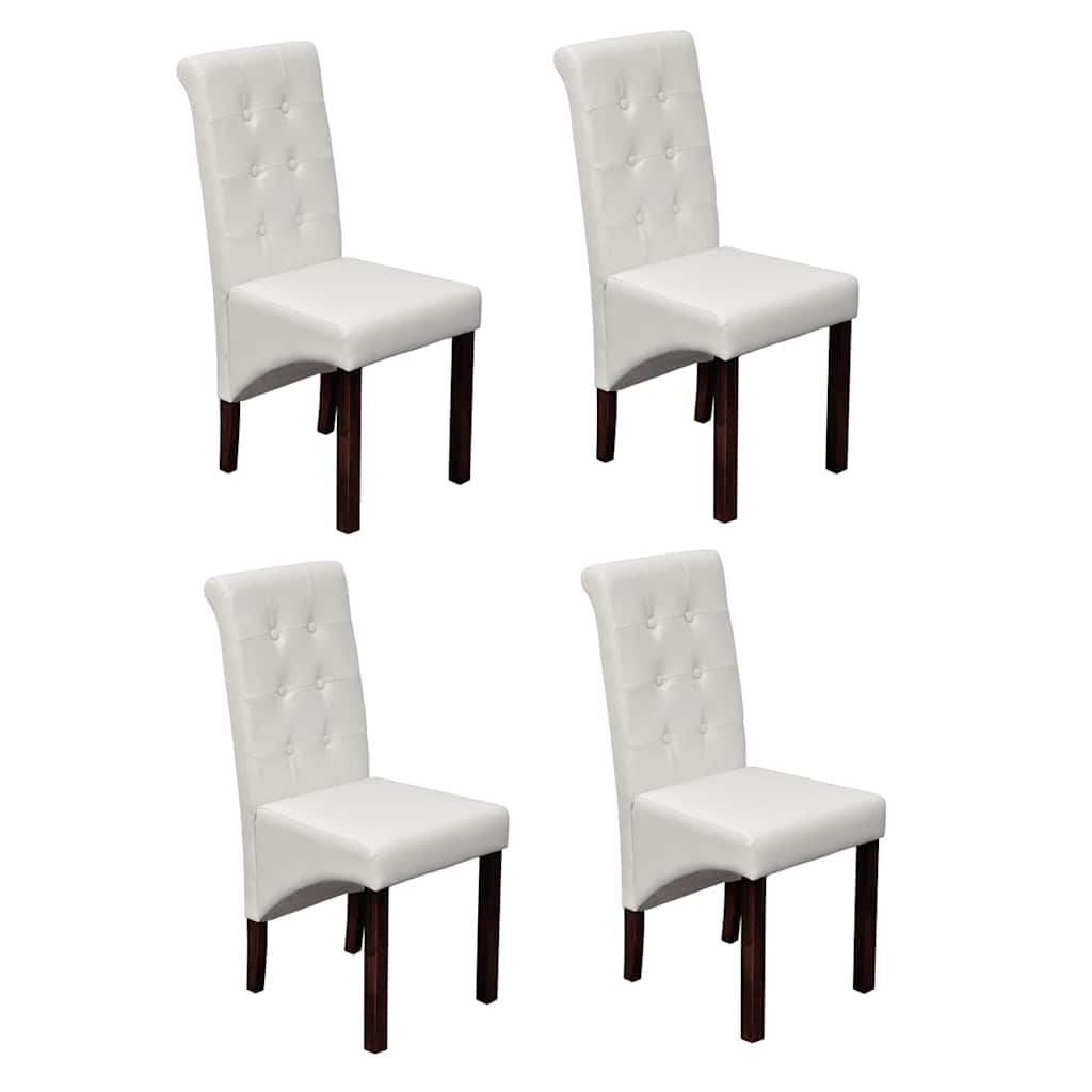 Vidaxl eetkamerstoelen 4 st kunstleer wit