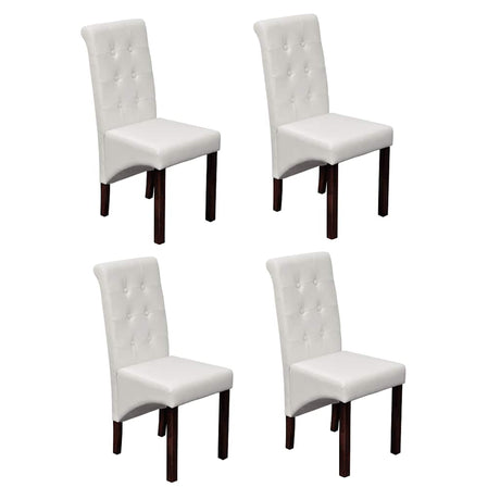 Vidaxl eetkamerstoelen 4 st kunstleer wit