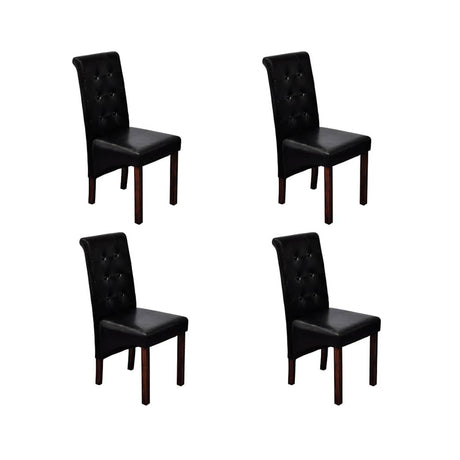 Vidaxl eetkamerstoelen 4 st kunstleer zwart
