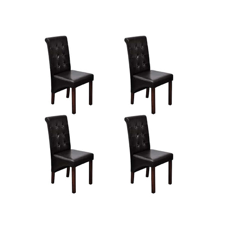 Vidaxl eetkamerstoelen 4 st kunstleer bruin