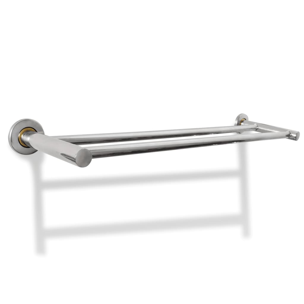 VidaXL Towel rack with 2 tubes of stainless steel