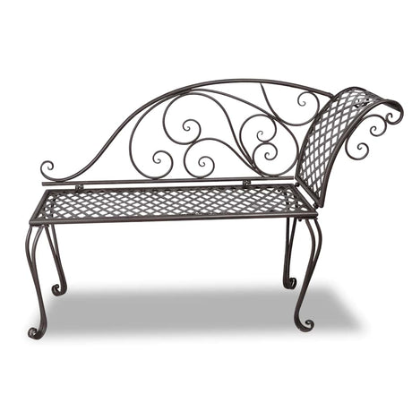 Vidaxl chaise longue 128 cm staal antiekbruin