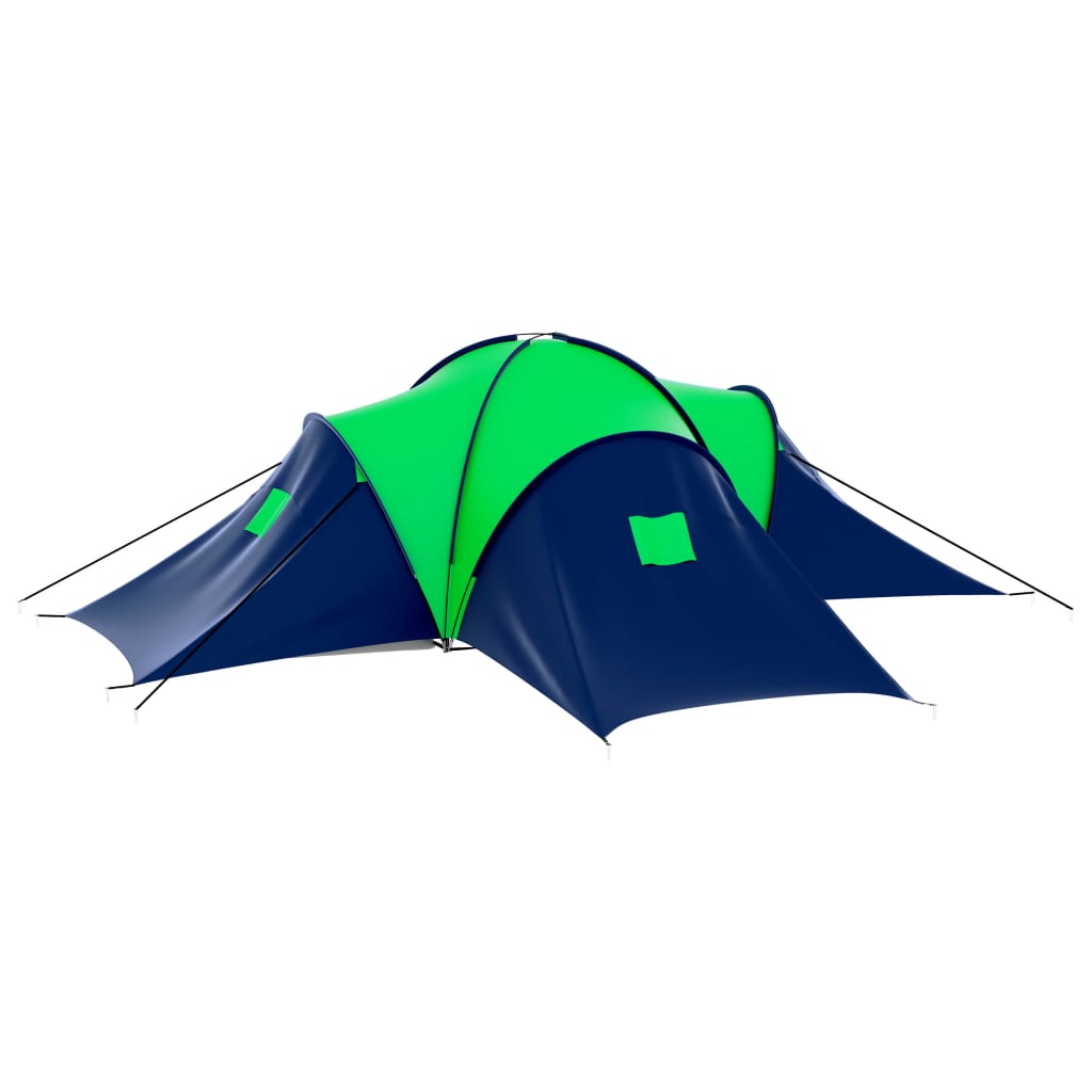 Vidaxl Tent à 9 personnes Polyester bleu et vert