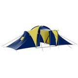 Vidaxl Tent à 9 personnes Polyester bleu et jaune