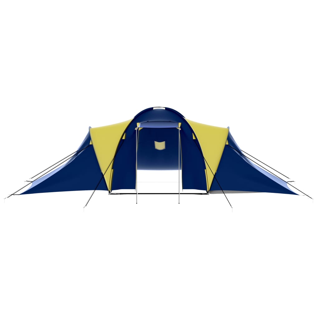 Vidaxl Tent à 9 personnes Polyester bleu et jaune