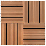 Vidaxl WPC -Fliesen 30x30 cm 11 Teile 1m2 Braun