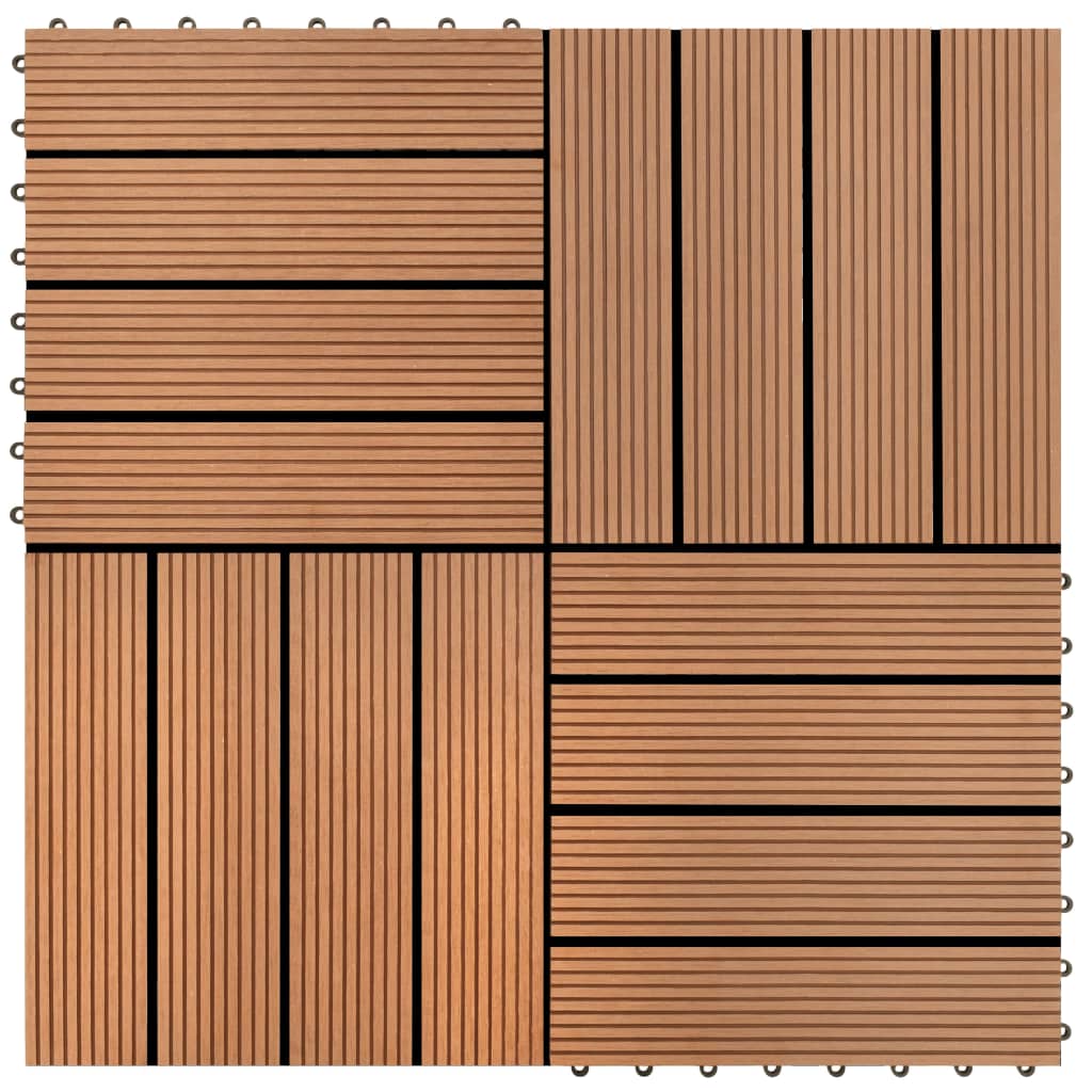 Vidaxl WPC -brickor 30x30 cm 11 stycken 1m2 Brun