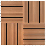 Vidaxl WPC Tiles 30x30cm 11 pièces 1m2 marron