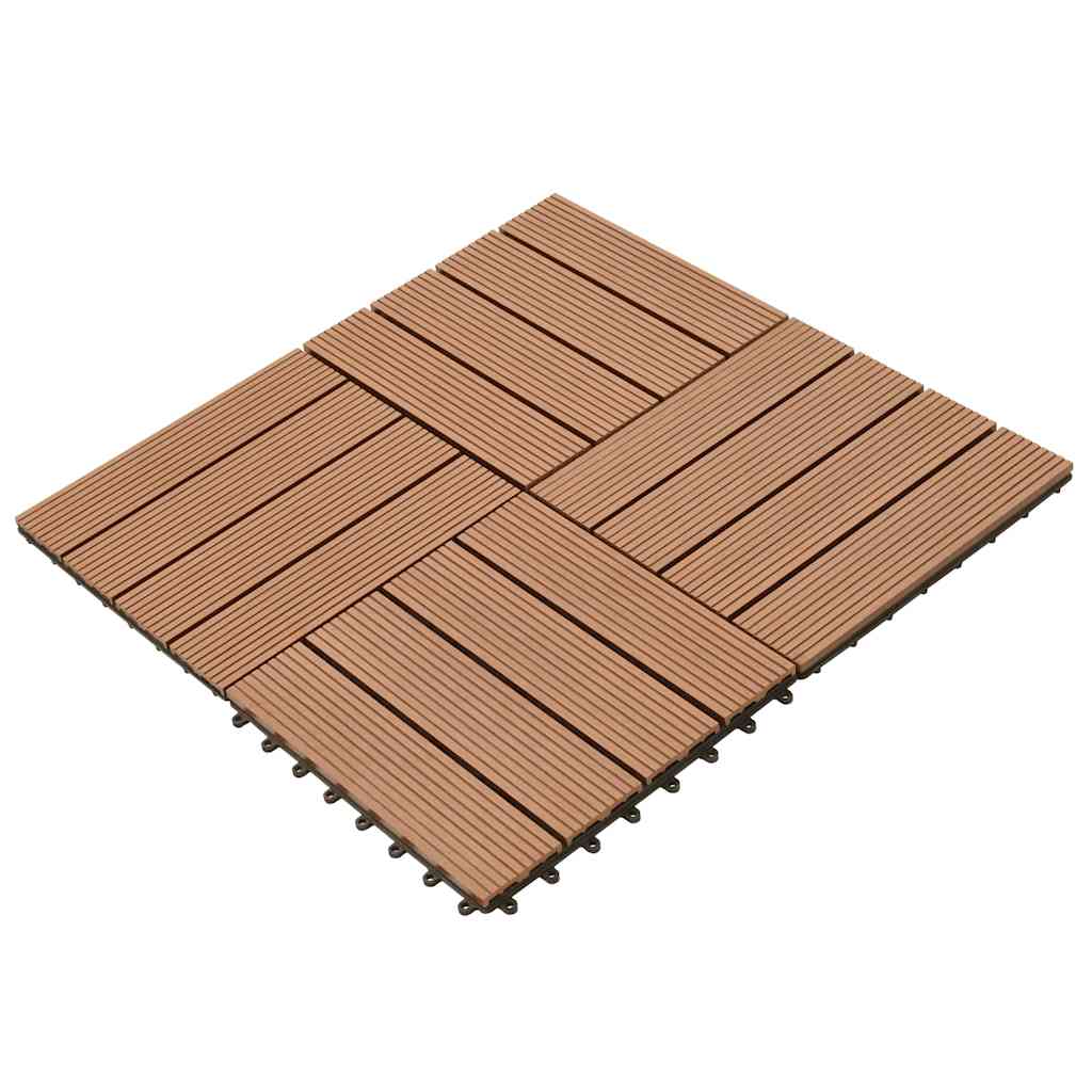 Vidaxl WPC Tiles 30x30cm 11 pièces 1m2 marron