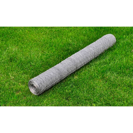 Vidaxl -Hühnerdraht 25x0,5 M verzinkte Stahl Silberfarbe