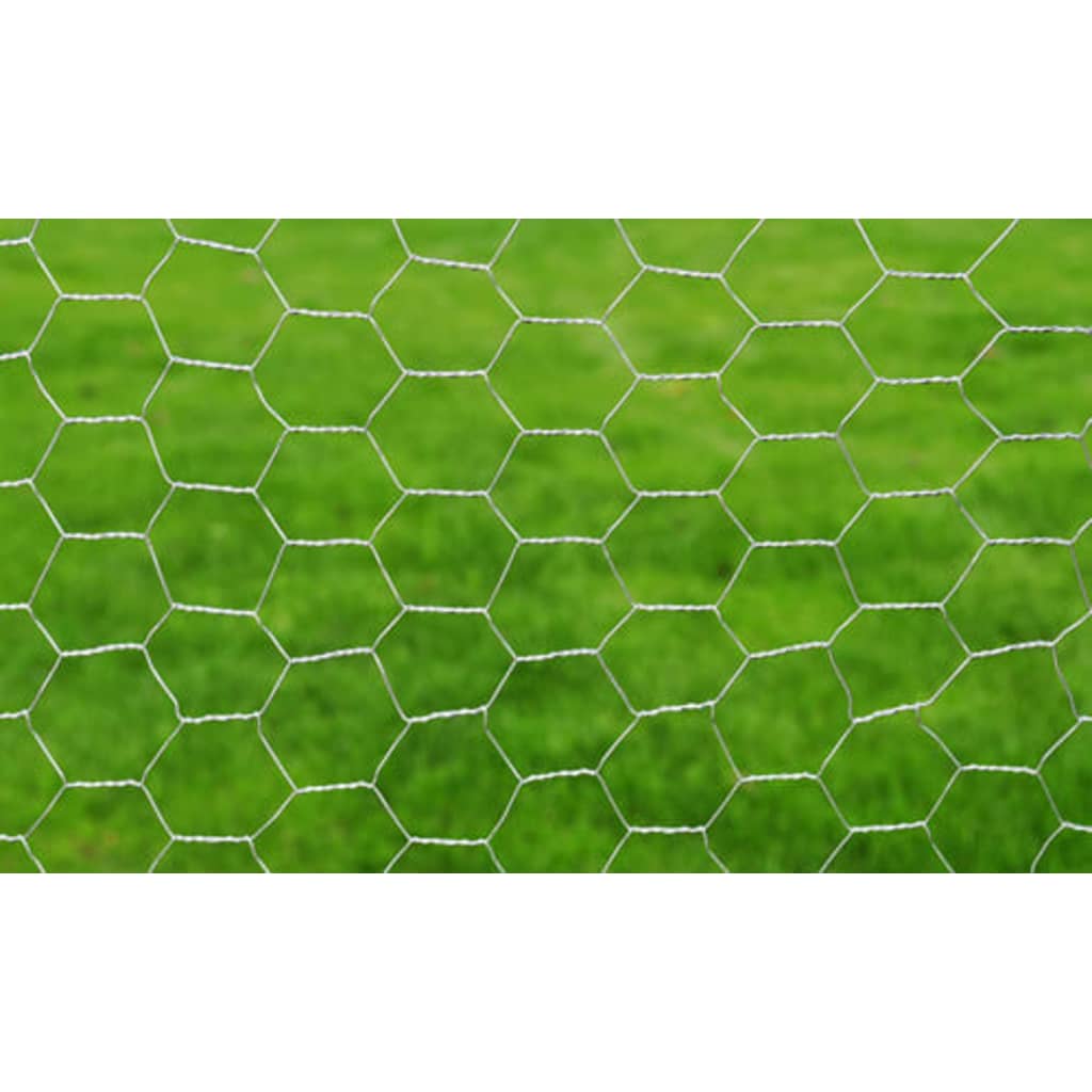 Vidaxl -Hühnerdraht 25x0,5 M verzinkte Stahl Silberfarbe