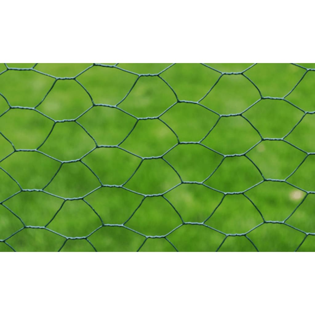 Vidaxl Poulet Fil 25x0,5 m avec revêtement en PVC vert