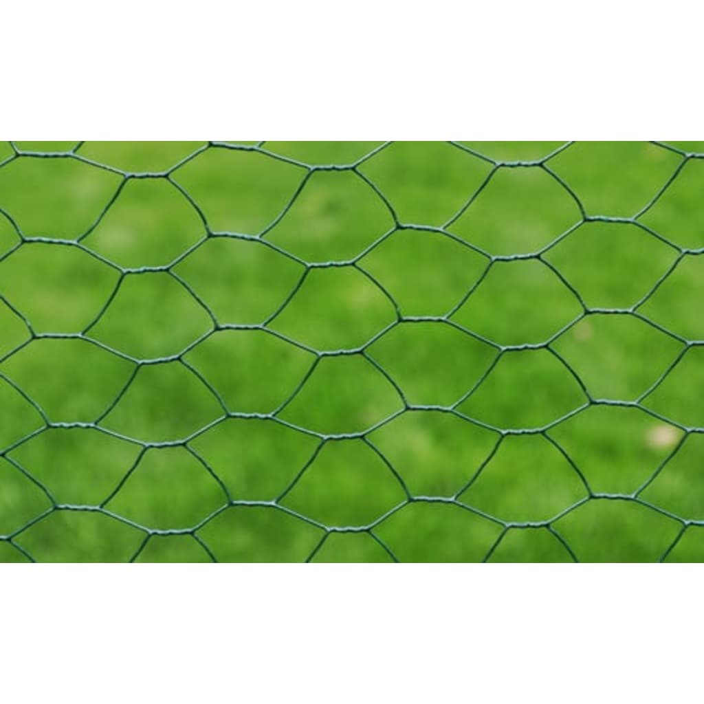 Vidaxl kippengaas 25x0,75 m staal met pvc-coating groen